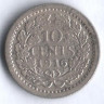 Монета 10 центов. 1916 год, Нидерланды.