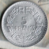 Монета 5 франков. 1947(B) год, Франция. 