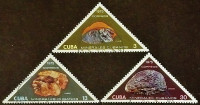 Набор почтовых марок (3 шт.). "Кубинские минералы". 1975 год, Куба.