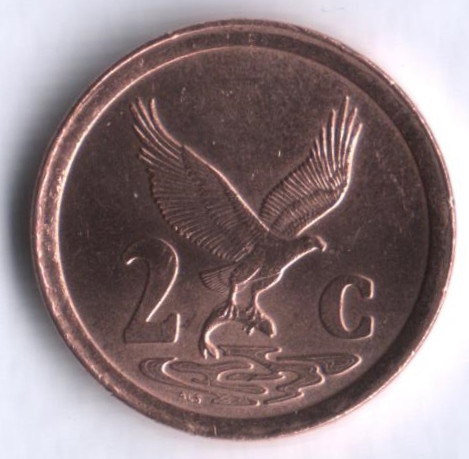 2 цента. 1997 год, ЮАР.