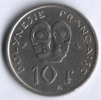 10 франков. 1972 год, Французская Полинезия.