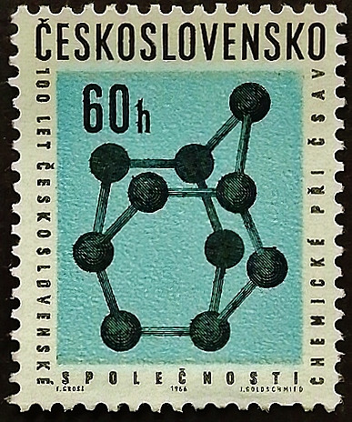 Марка почтовая. "100-летие Чехословацкого Общества Химиков". 1966 год, Чехословакия.