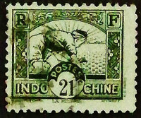 Почтовая марка (21 c.). "Местные мотивы". 1931 год, Французский Индокитай.