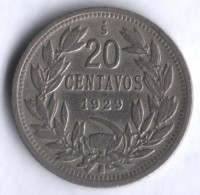 20 сентаво. 1929 год, Чили.