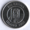 Монета 1 крона. 2006 год, Исландия.