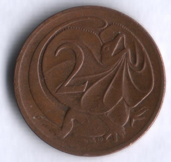 Монета 2 цента. 1974 год, Австралия.