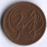 Монета 2 цента. 1974 год, Австралия.