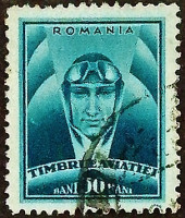 Почтовая марка (50 b.). "Авиационный налог". 1932 год, Румыния.