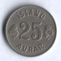 Монета 25 эйре. 1946 год, Исландия.