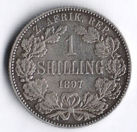 Монета 1 шиллинг. 1897 год, Южно-Африканская Республика (Трансвааль).