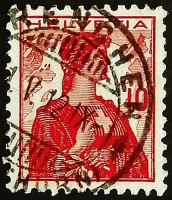 Почтовая марка. "Гельвеция". 1907 год, Швейцария.