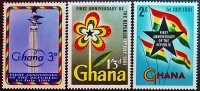 Набор марок (3 шт.). "Первая годовщина Республики". 1961 год, Гана.