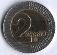 Монета 2 лари. 2006 год, Грузия.