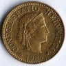 Монета 5 раппенов. 1984 год, Швейцария.
