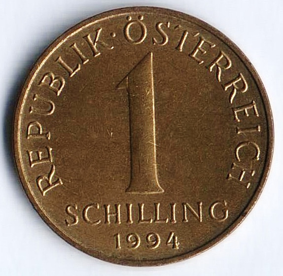 Монета 1 шиллинг. 1994 год, Австрия.