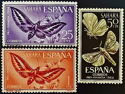 Набор марок (3 шт.). "Защита детей". 1964 год, Испанская Сахара.