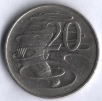 Монета 20 центов. 1996 год, Австралия.