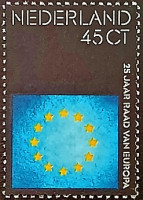 Марка почтовая. "25-летие Совета Европы". 1974 год, Нидерланды.
