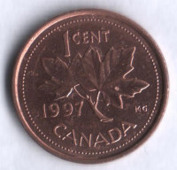 Монета 1 цент. 1997 год, Канада.