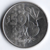 Монета 50 вату. 2015 год, Вануату.