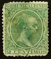 Почтовая марка. "Король Альфонсо XIII". 1889 год, Испания.
