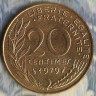 Монета 20 сантимов. 1979 год, Франция.