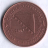 Монета 50 фенингов. 2007 год, Босния и Герцеговина.