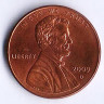Монета 1 цент. 2009(D) год, США. Домик в котором родился Линкольн.