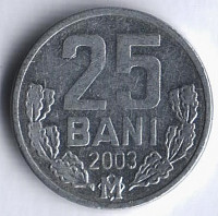 Монета 25 баней. 2003 год, Молдова.