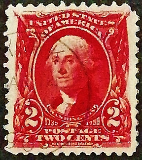 Почтовая марка (2 c.). "Джордж Вашингтон". 1903 год, США.
