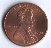 1 цент. 1998 год, США.