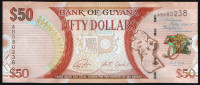 Банкнота 50 долларов. 2016 год, Гайана. 50 лет Независимости.
