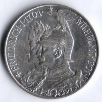 2 марки. 1901 год, Пруссия. 200-летие королевства Пруссия.