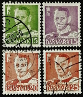 Набор почтовых марок (4 шт.). "Король Фредерик IX". 1948 год, Дания.