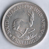 5 шиллингов. 1949 год, Южная Африка.