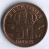 Монета 50 сантимов. 1987 год, Бельгия (Belgique).