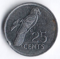 Монета 25 центов. 1993 год, Сейшельские острова.