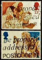 Набор почтовых марок (2 шт.). "Рождество". 1984 годы, Великобритания.
