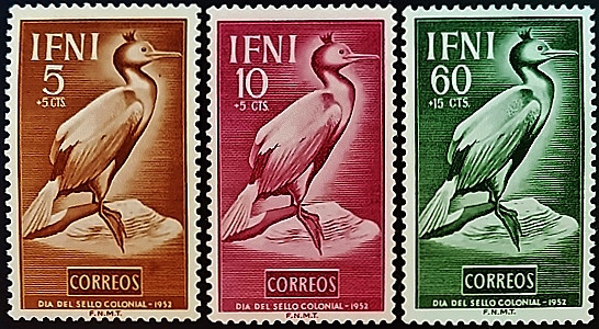 Набор марок (3 шт.). "День почтовой марки". 1952 год, Ифни.