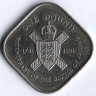 Монета 1 фунт. 1981 год, Джерси. 200 лет штурму Джерси.