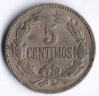 Монета 5 сентимо. 1938 год, Венесуэла.