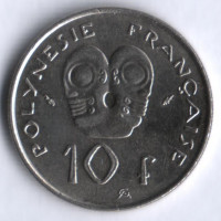 10 франков. 1992 год, Французская Полинезия.