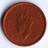 Монета ⅟₁₂ анны. 1941(b) год, Британская Индия.