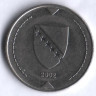 Монета 1 конвертируемая марка. 2002 год, Босния и Герцеговина.