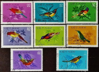 Набор почтовых марок (8 шт.). "Солнечные птицы (I)". 1981 год, Вьетнам.