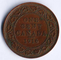 Монета 1 цент. 1916 год, Канада.