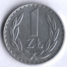 Монета 1 злотый. 1978 год, Польша.