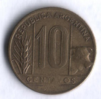Монета 10 сентаво. 1948 год, Аргентина.