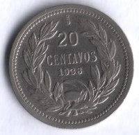20 сентаво. 1938 год, Чили.