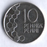 10 пенни. 1998 год, Финляндия.